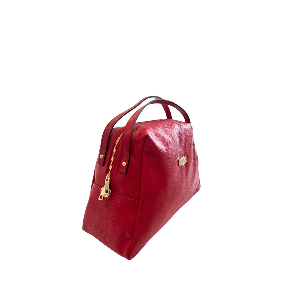 Red Leather Women Shoulder Bag