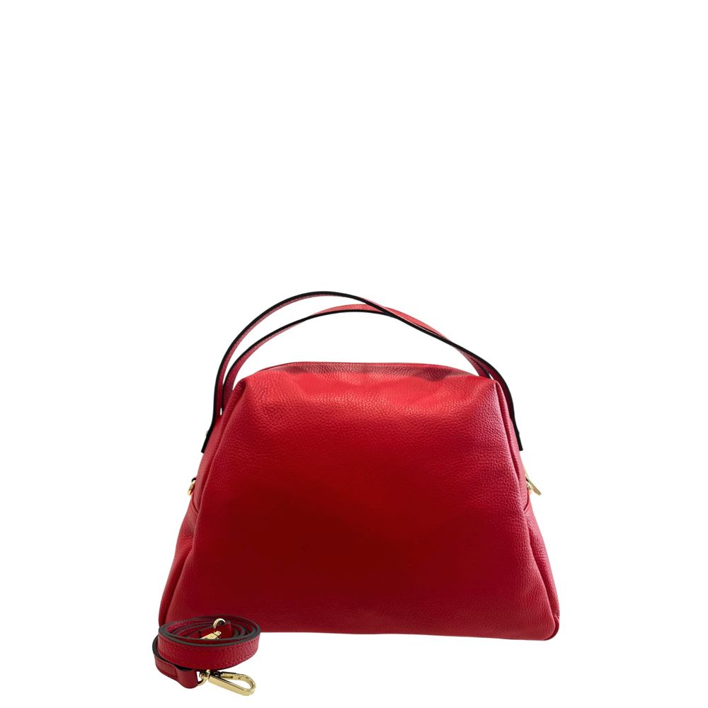 Red Leather Women Shoulder Bag