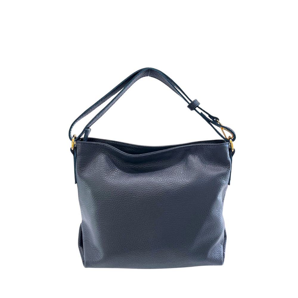 Blue Cowhide Leather Women Shoulder Bag
