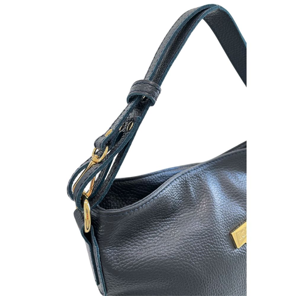 Blue Cowhide Leather Women Shoulder Bag