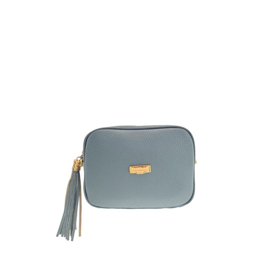 Blue Leather Women Crossbody Bag