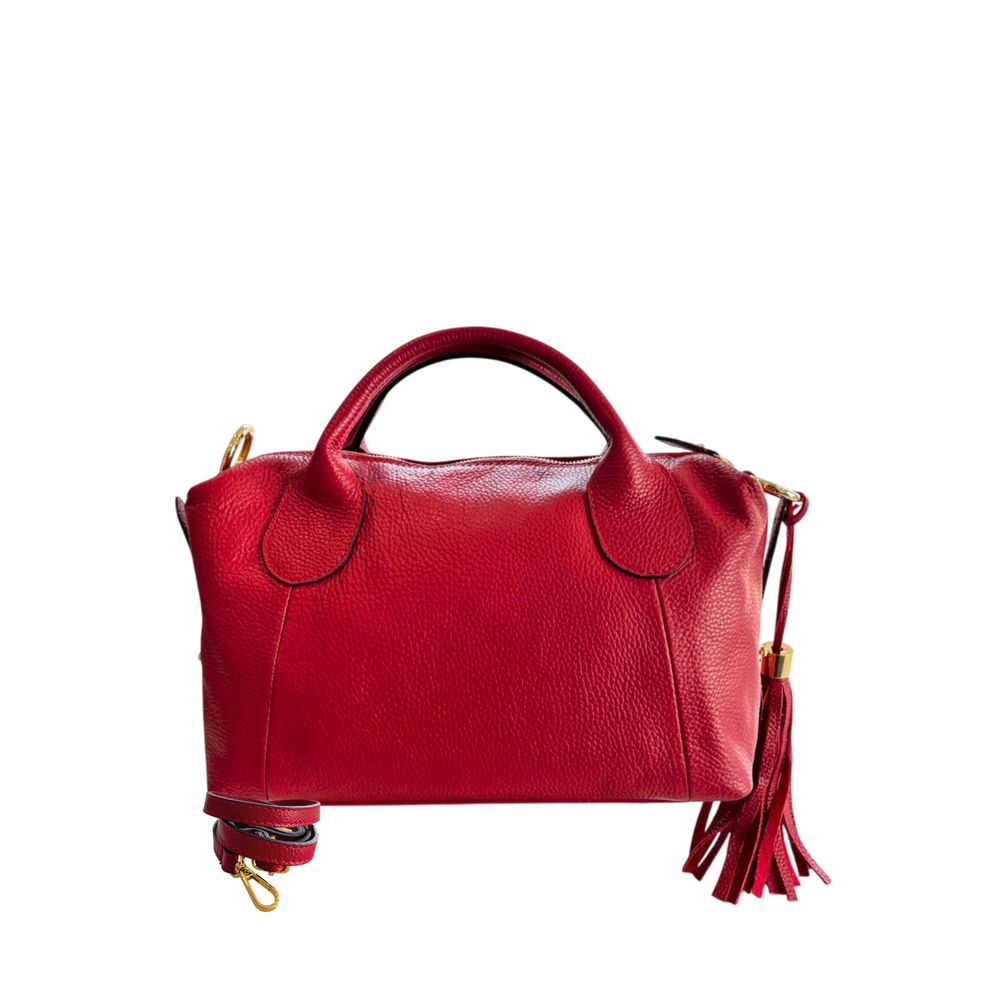 Red Leather Women Handbag