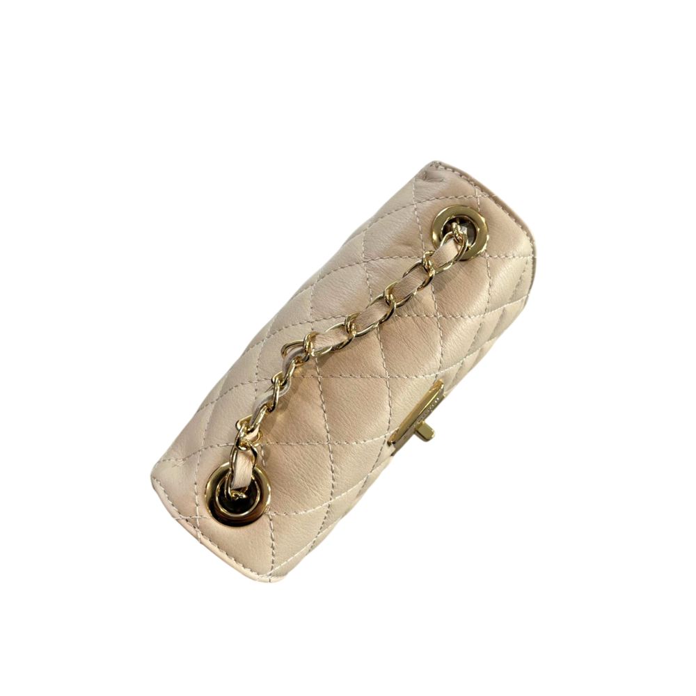 Beige Leather Women Bag