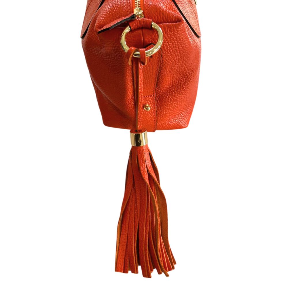 Orange Leather Women Handbag