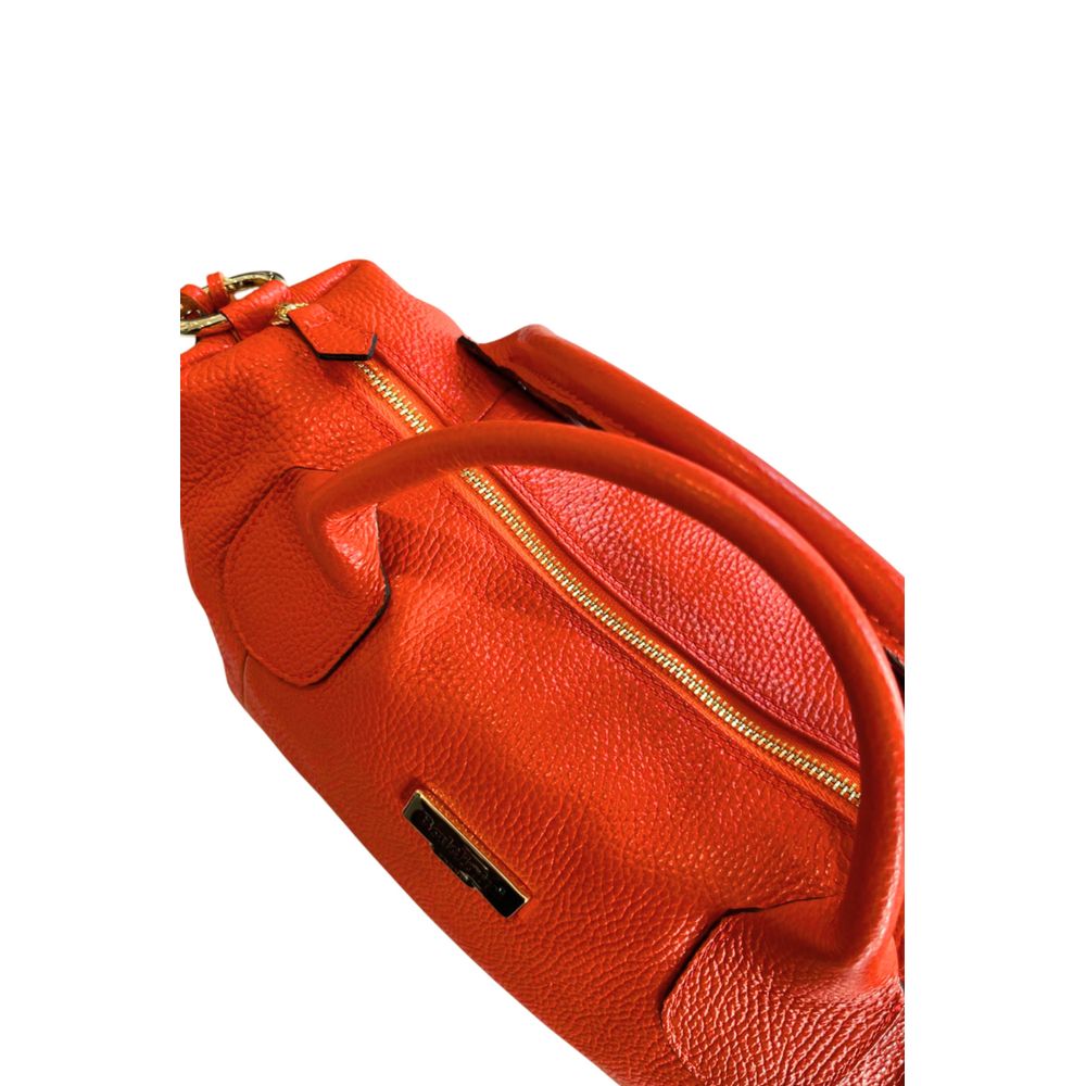 Orange Leather Women Handbag