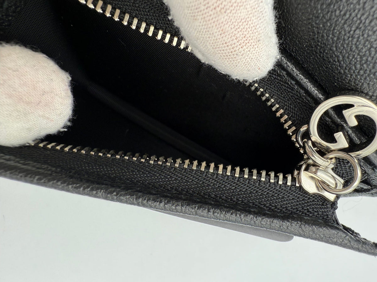 GUCCI GG BLONDIE Black Compact Wallet