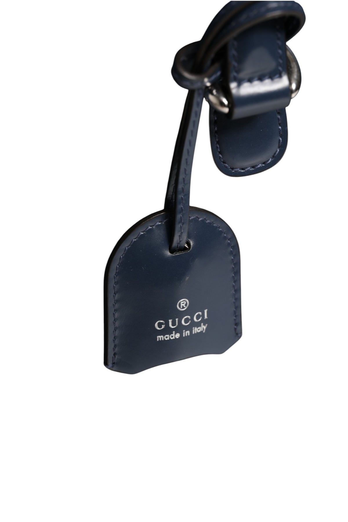 Blue Smooth Leather Lady Lock Shouler Bag