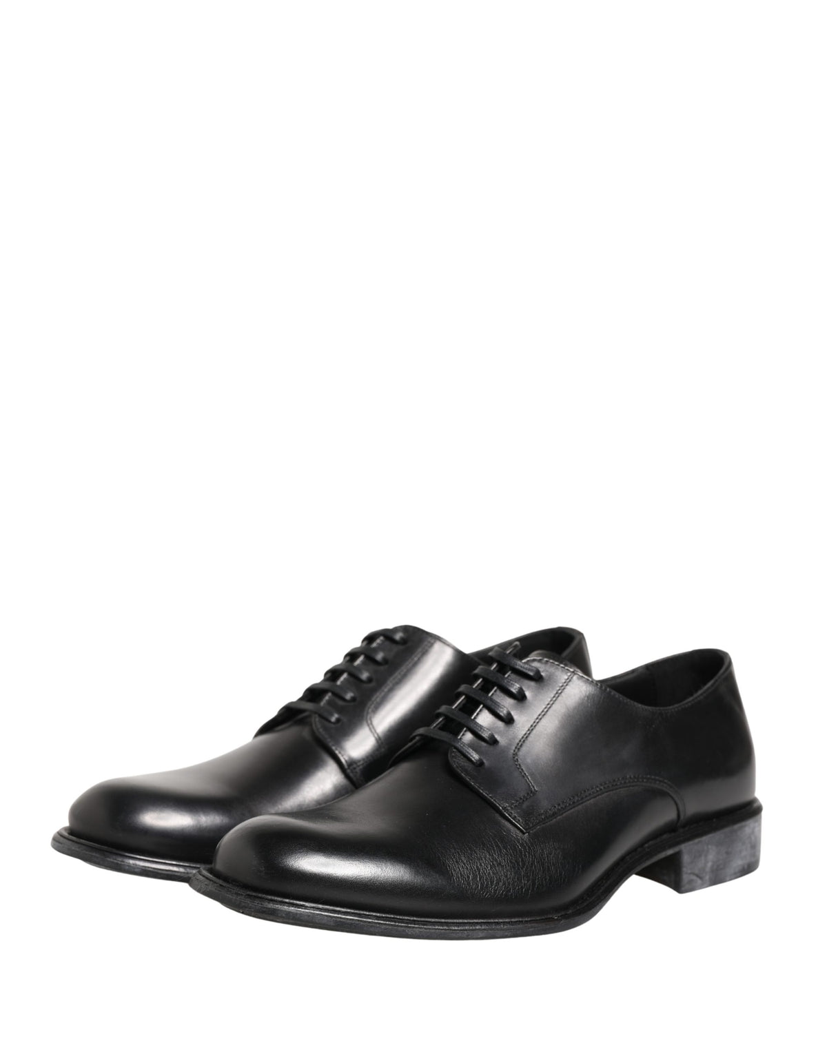 Black Calfskin Leather Derby Men Dress Shoes