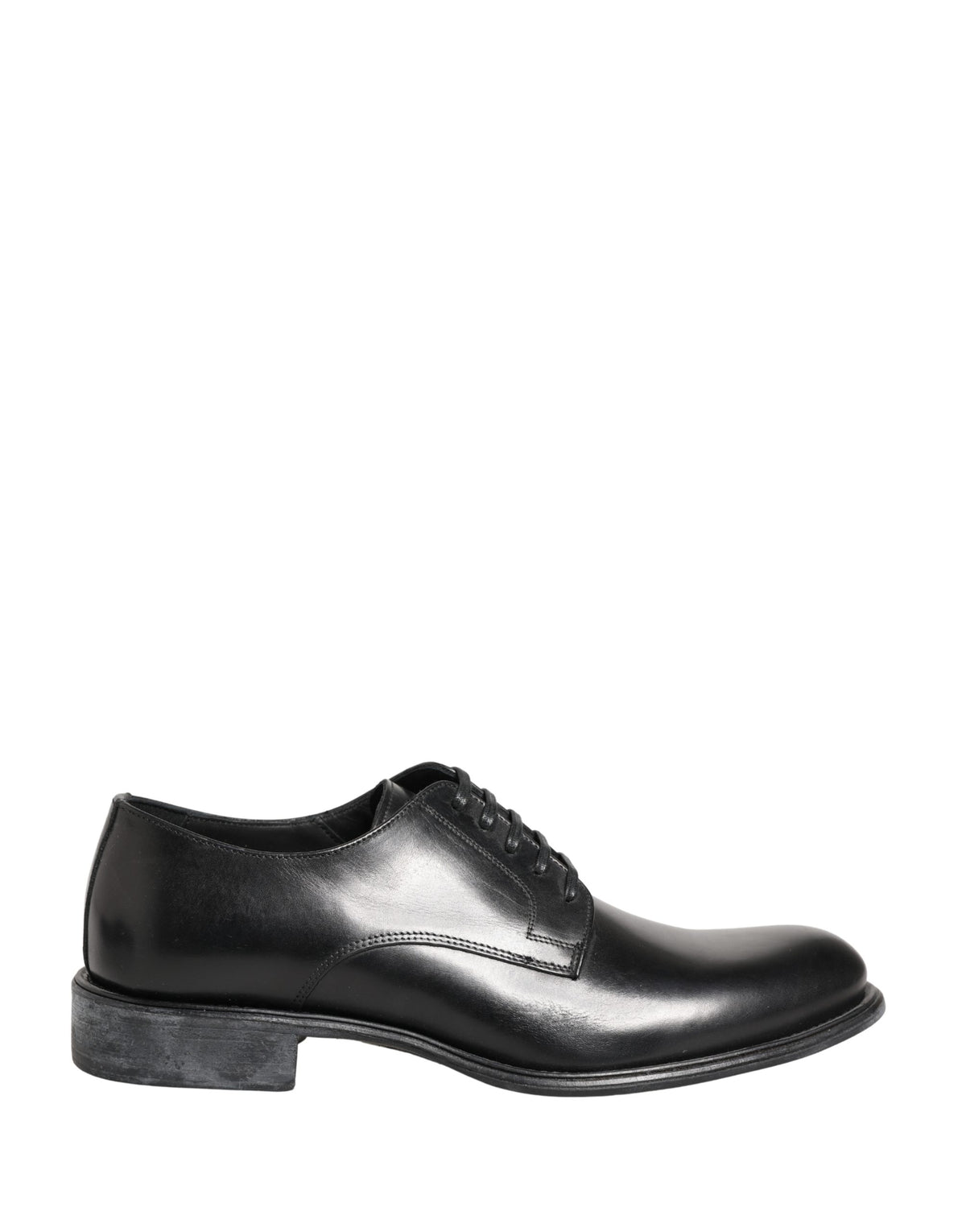 Black Calfskin Leather Derby Men Dress Shoes