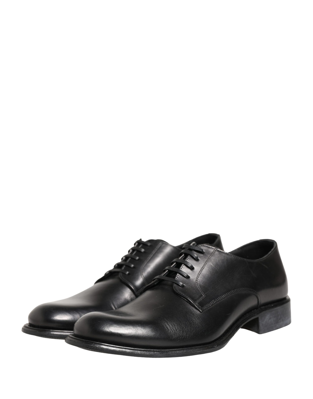 Black Calfskin Leather Derby Men Dress Shoes
