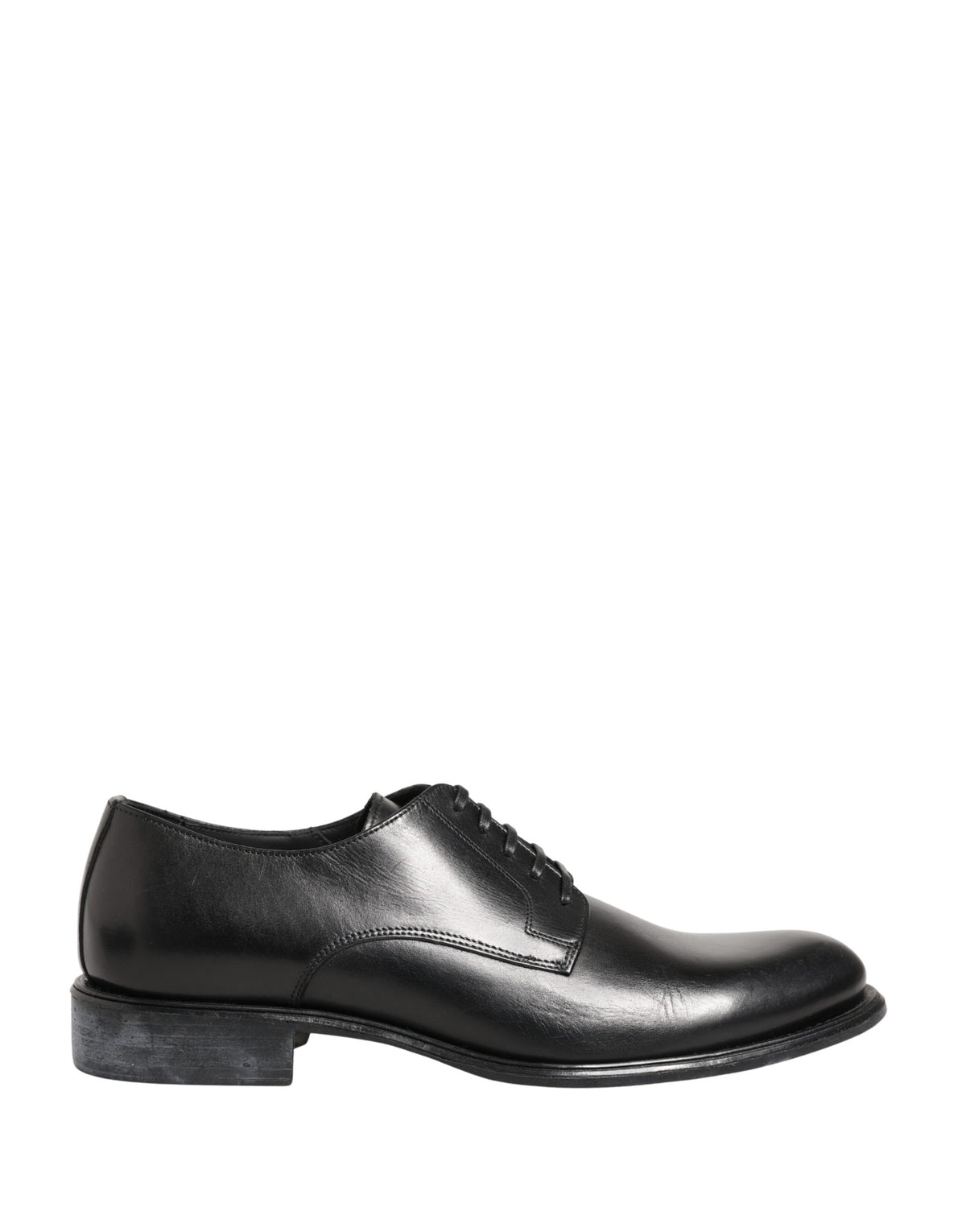 Black Calfskin Leather Derby Men Dress Shoes