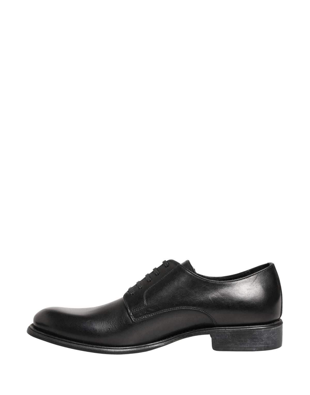 Black Calfskin Leather Derby Men Dress Shoes