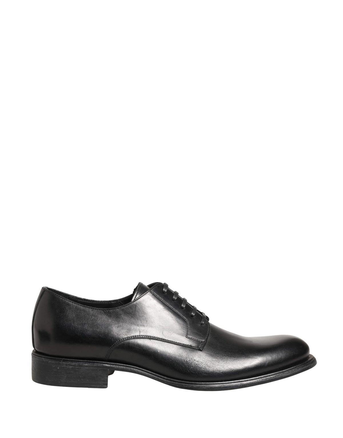 Black Calfskin Leather Derby Men Dress Shoes