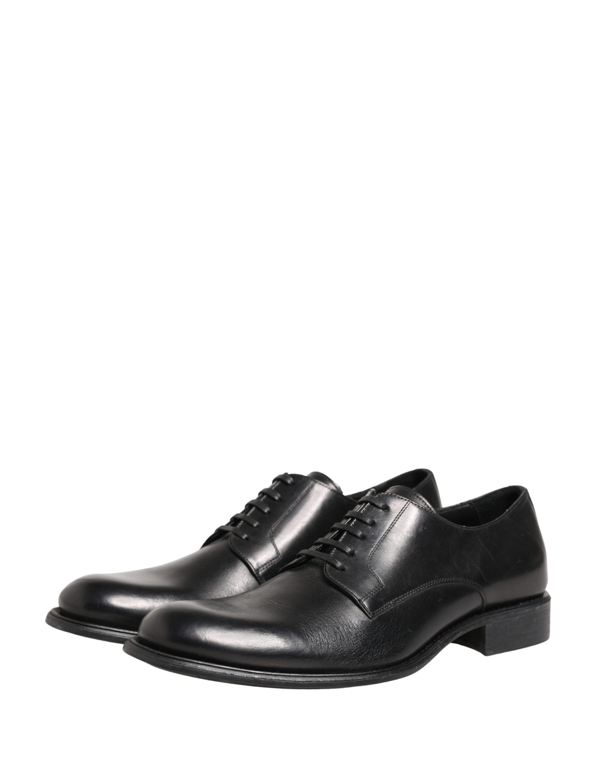 Black Calfskin Leather Derby Men Dress Shoes
