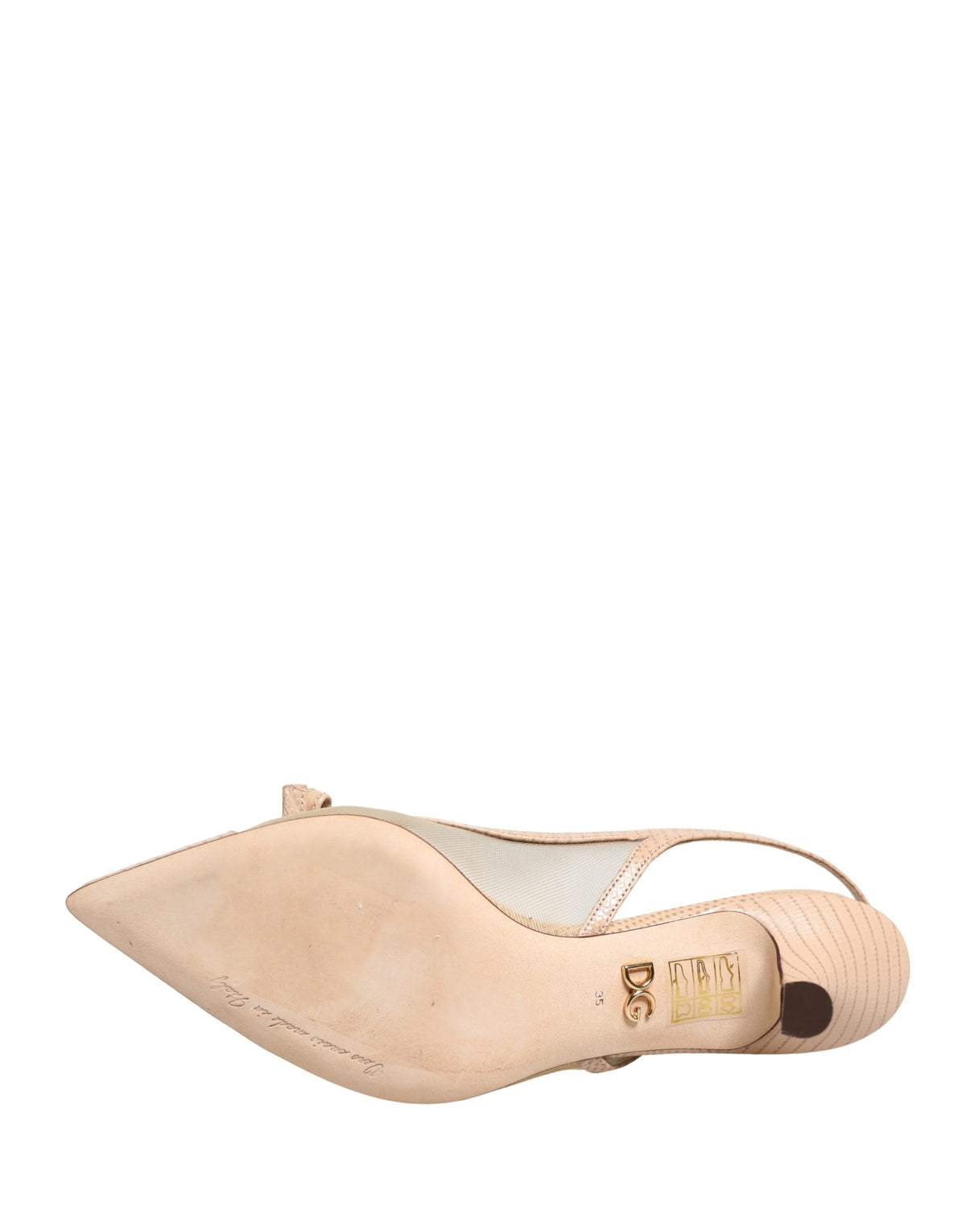 Beige Lori Mesh Leather Slingback Sandals Shoes