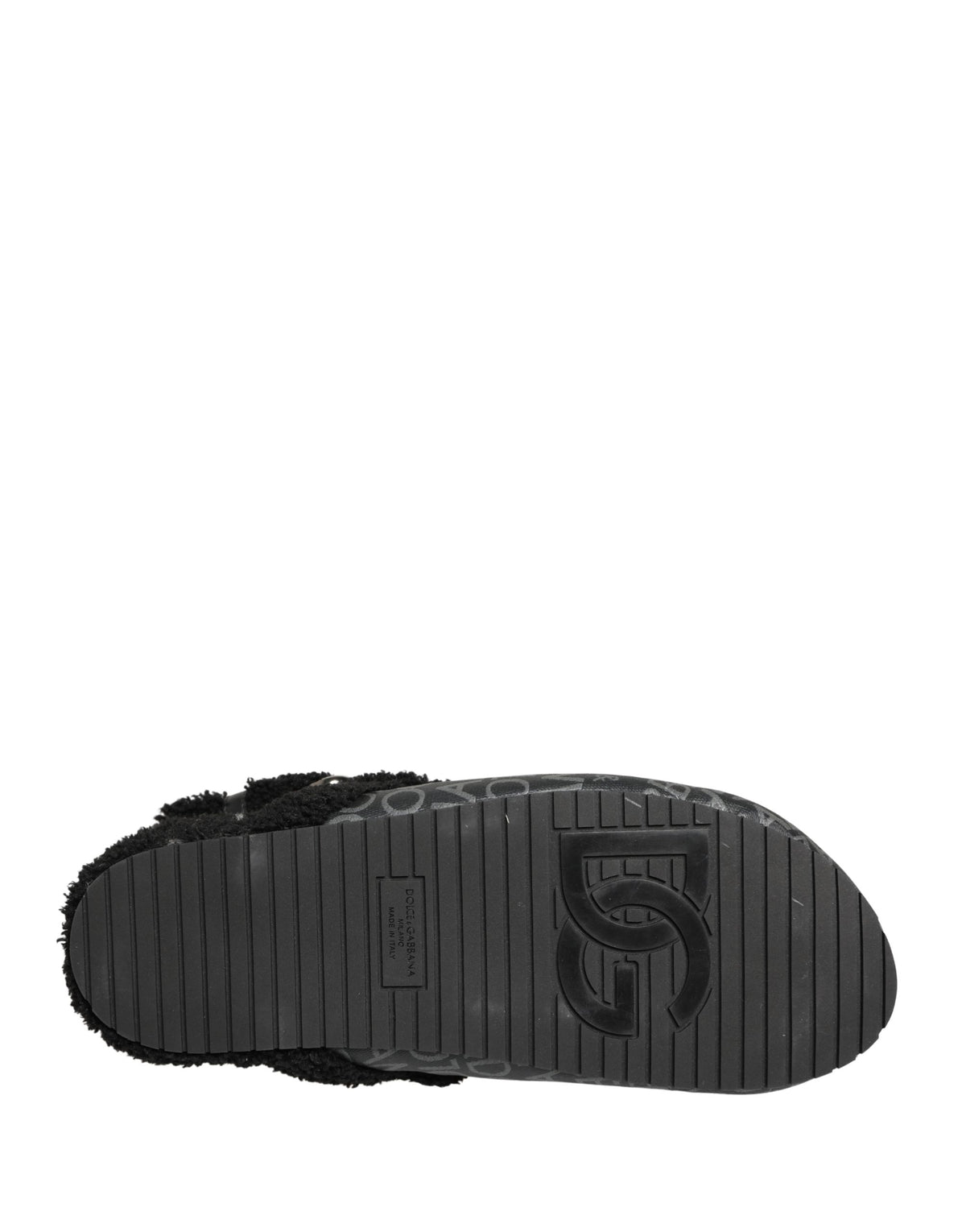 Gray Faux Fur Jacquard Mules Sandals Shoes