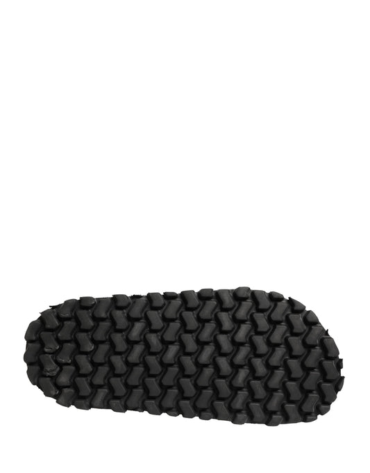 Black Ruching Detail Flats Men Sandals Shoes