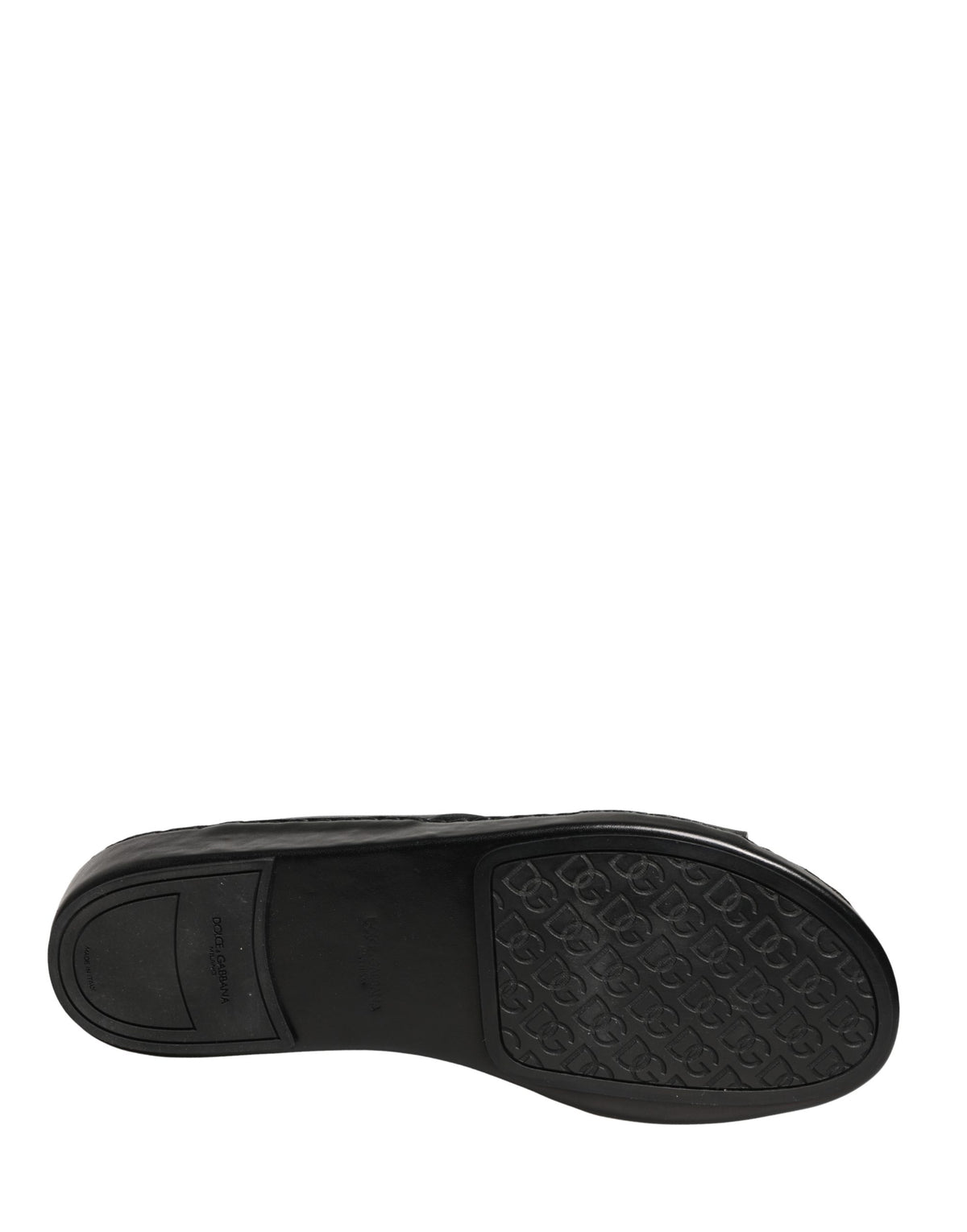 Black Leather Cutout DG Logo Sandals Shoes