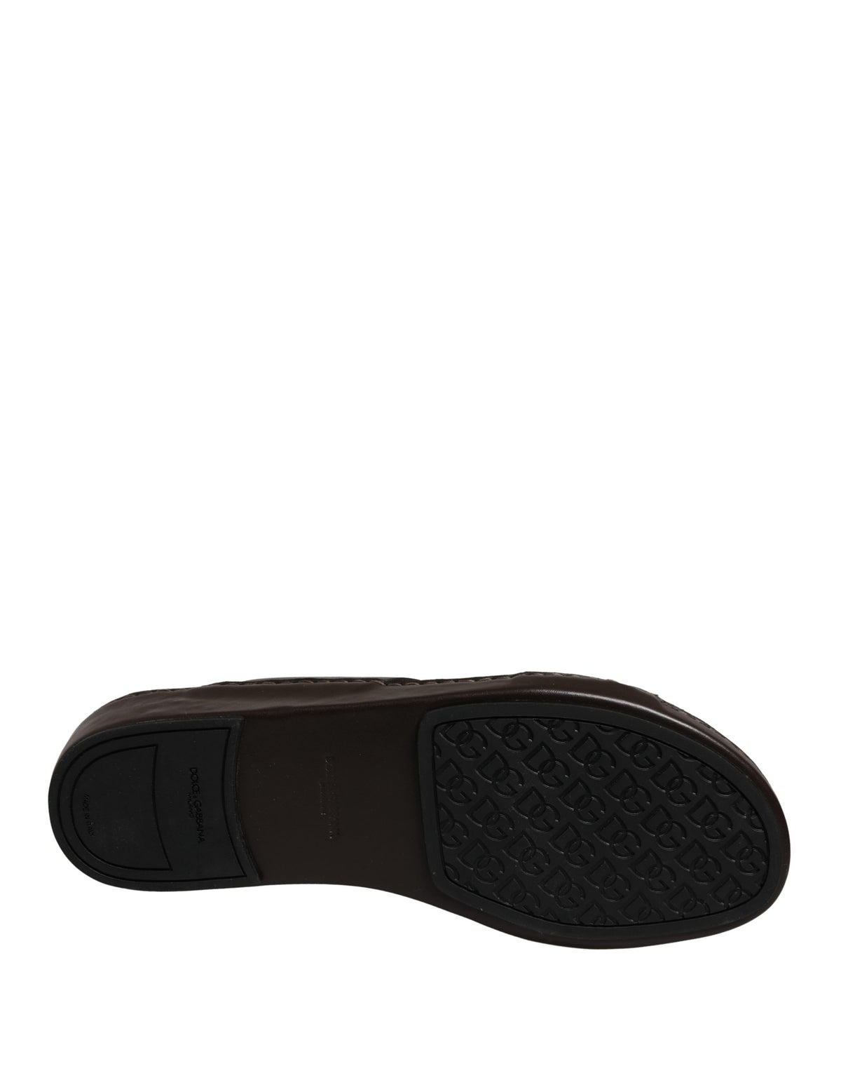 Brown Leather Cutout DG Logo Sandals Shoes