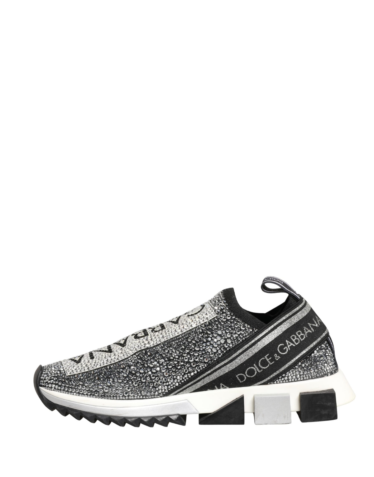 Silver Crystal Logo Slip On Sorrento Sneakers Shoes
