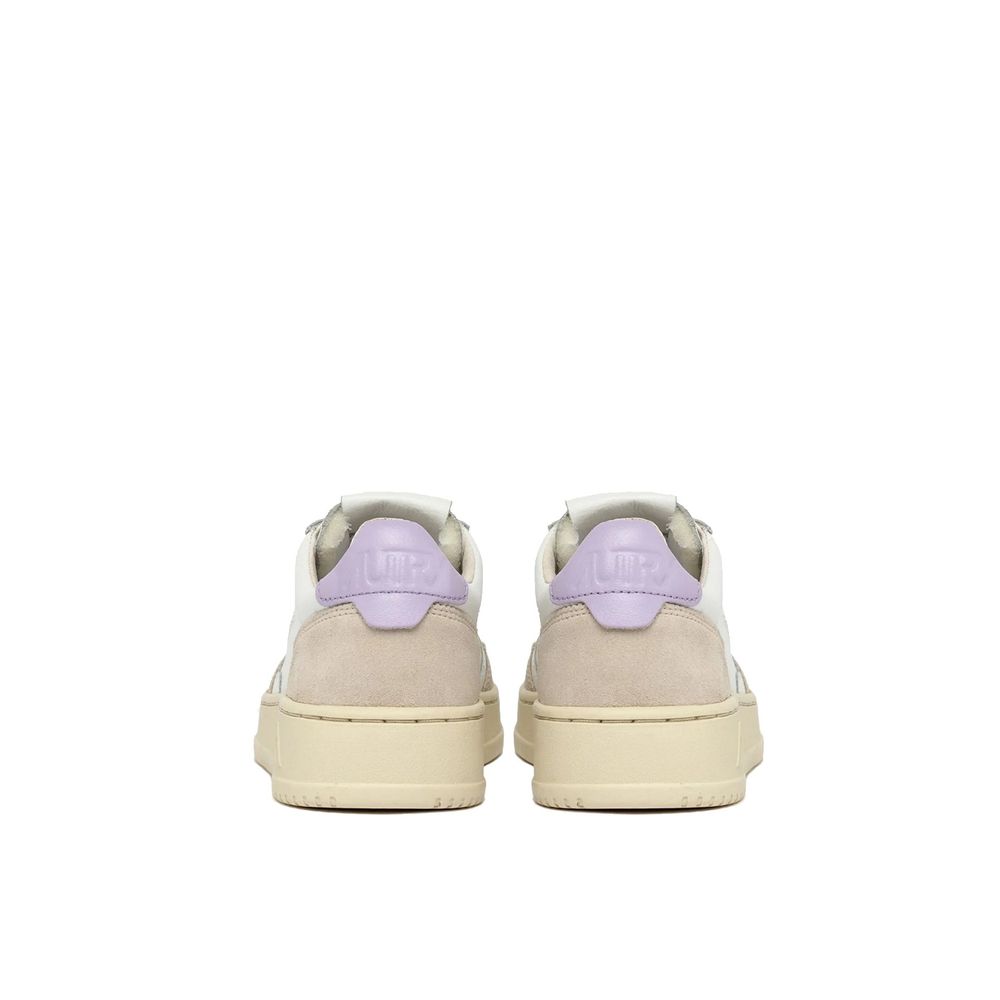 White Leather Low Top Sneakers
