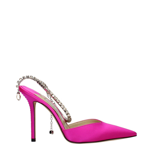 Vaaleanpunaiset satiiniset korkokengät (stiletto)