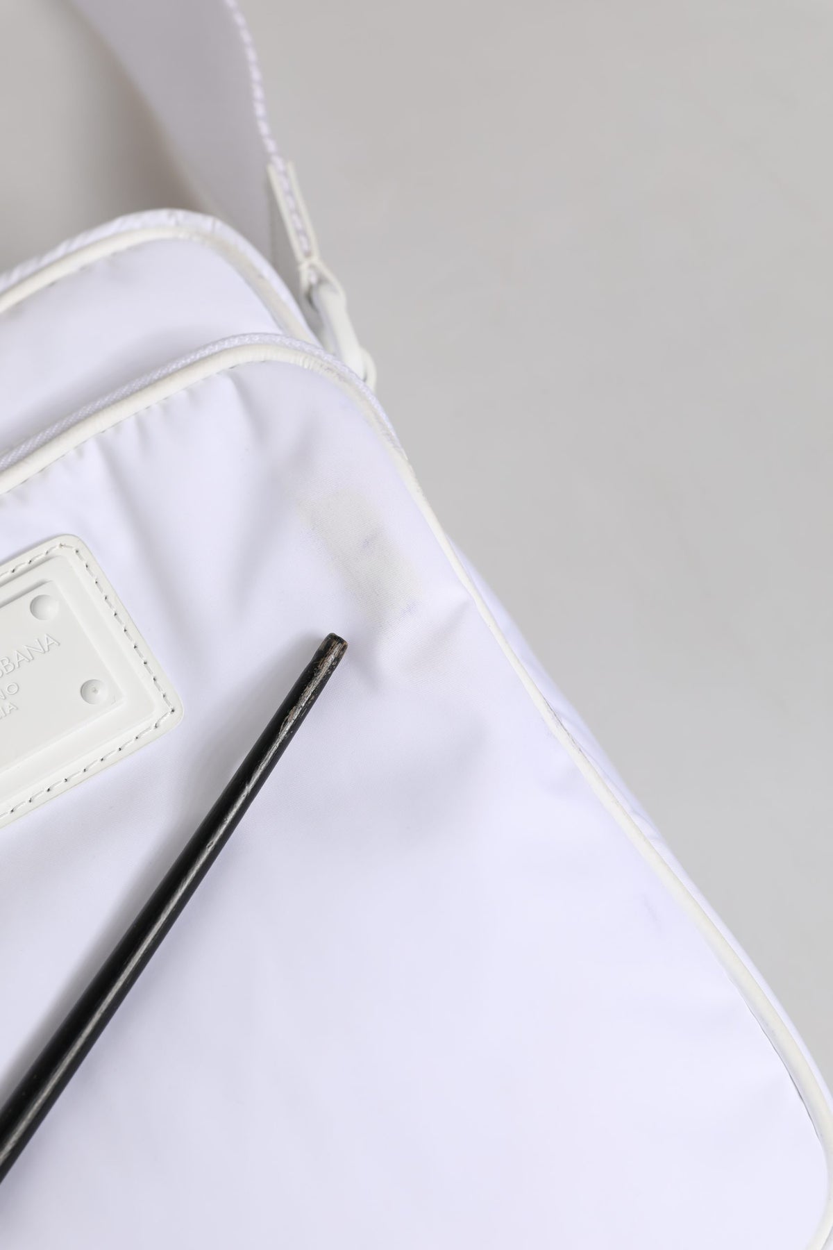 White Logo Plaque Crossbody Shoulder Borse Men Bag