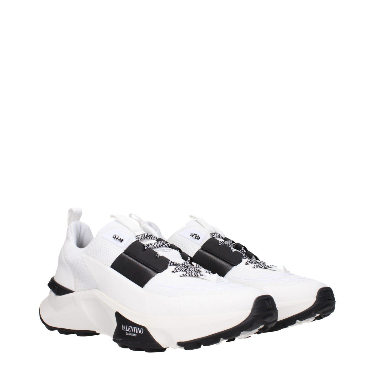 White Fabric Athletic Sneakers