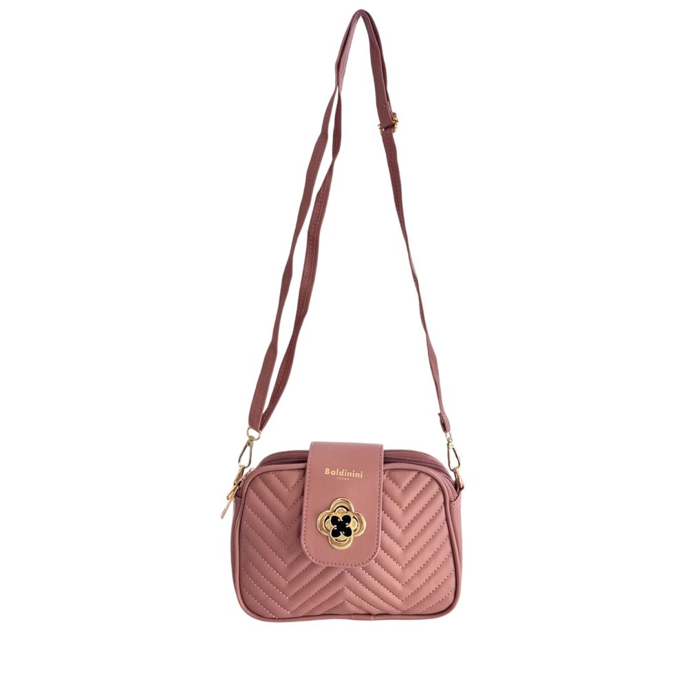 Pink PU Women Crossbody Bag