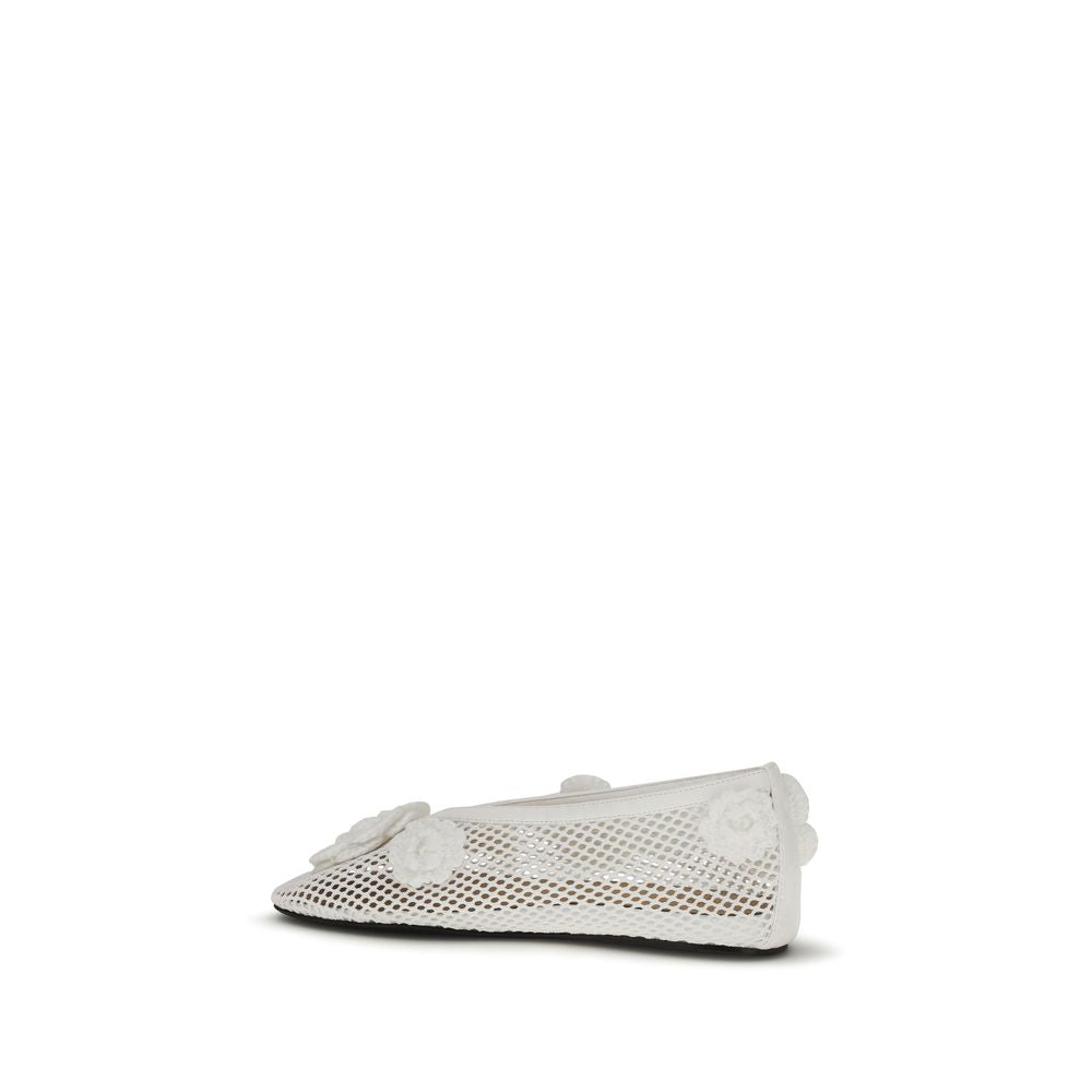 White Polyethylene Ballet Flats