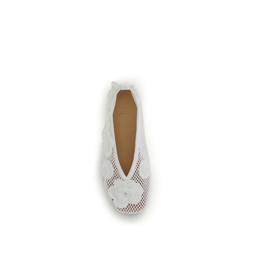 White Polyethylene Ballet Flats