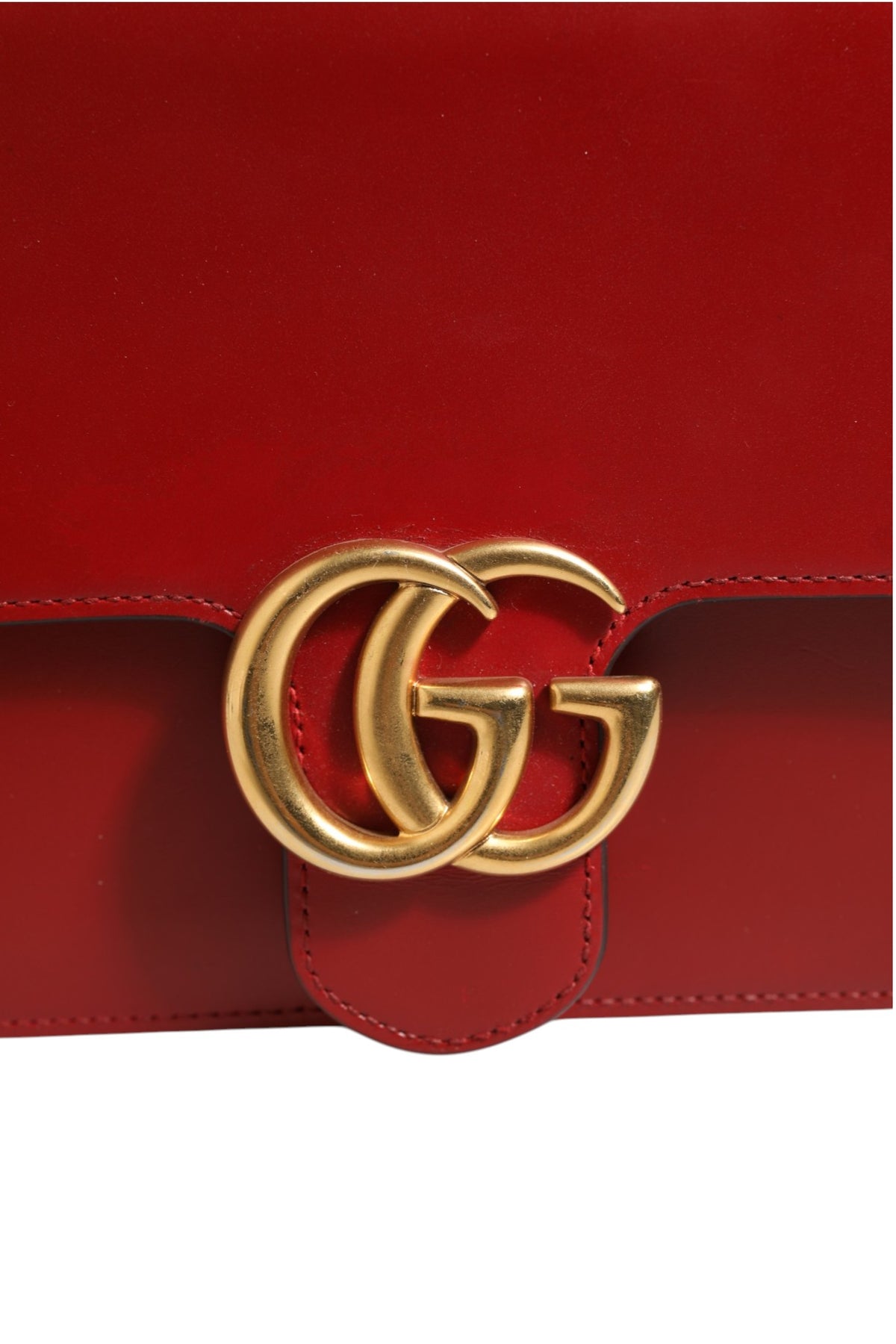 Marmont small shoulder bag in Rosso Ancora red leather