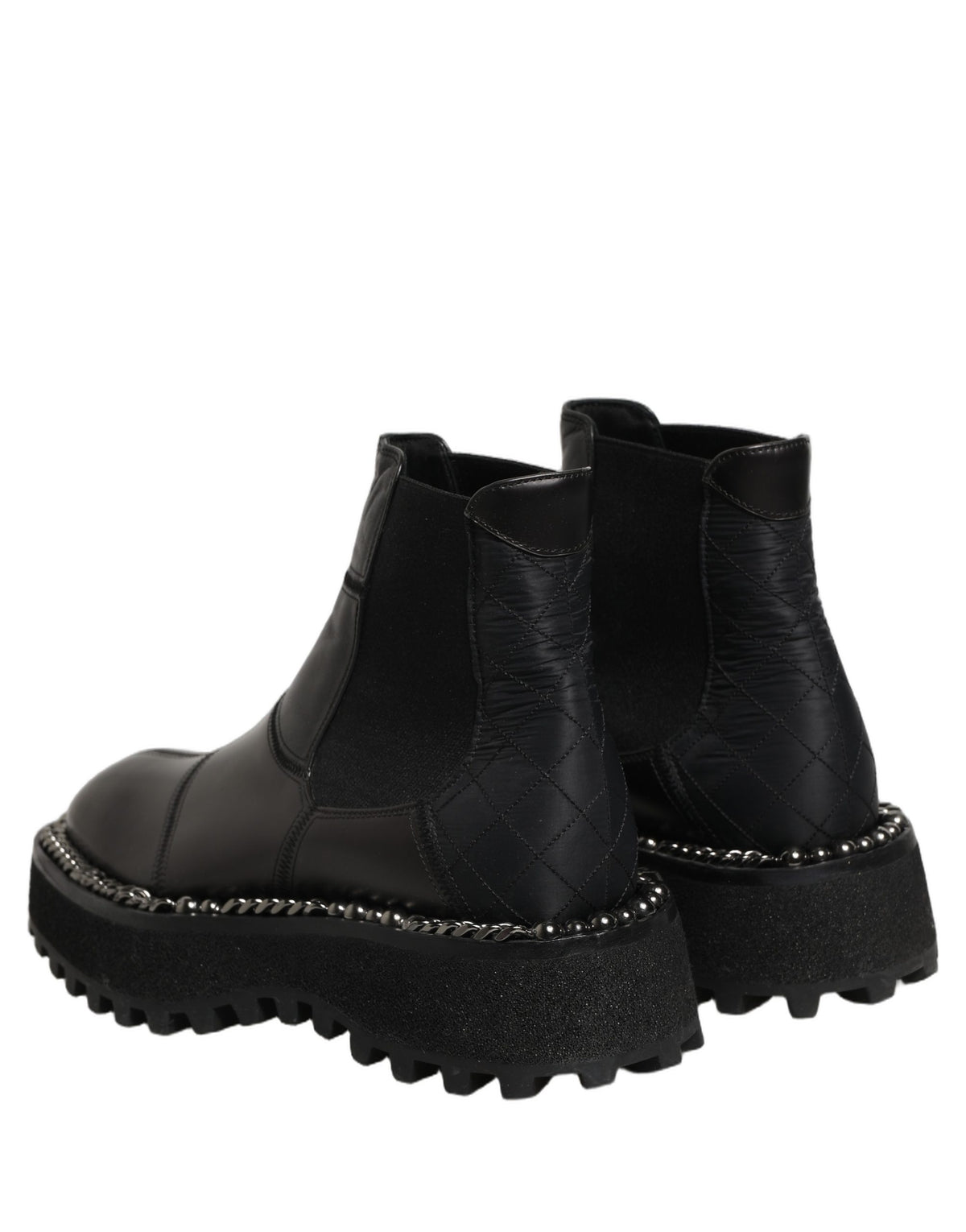 Black Leather Slip On Chelsea Boots Shoes