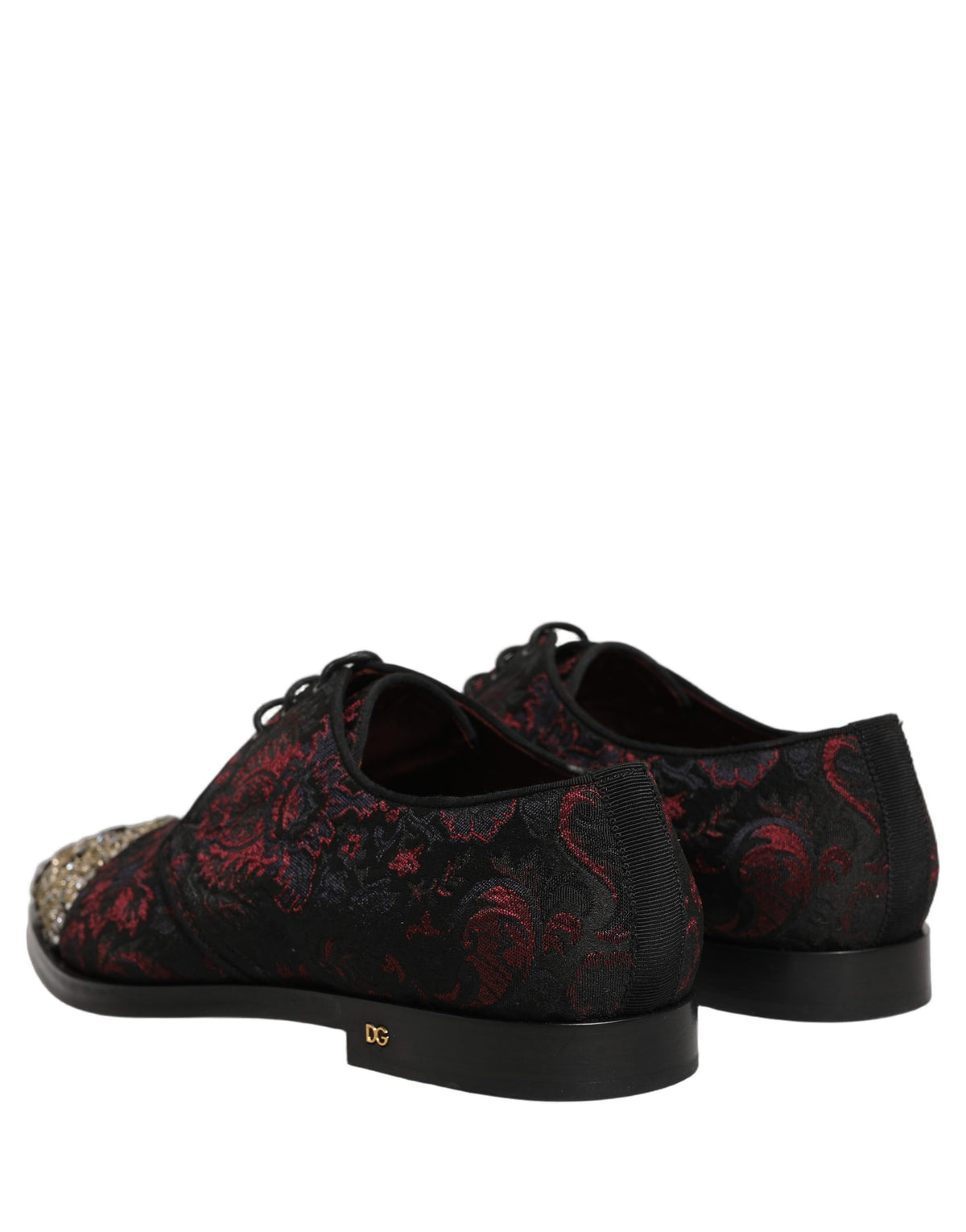 Black Red Embellished Derby Dress Formal Shoes