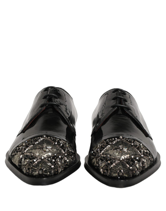 Black Embellished Men Derby Dress Formal Shoes