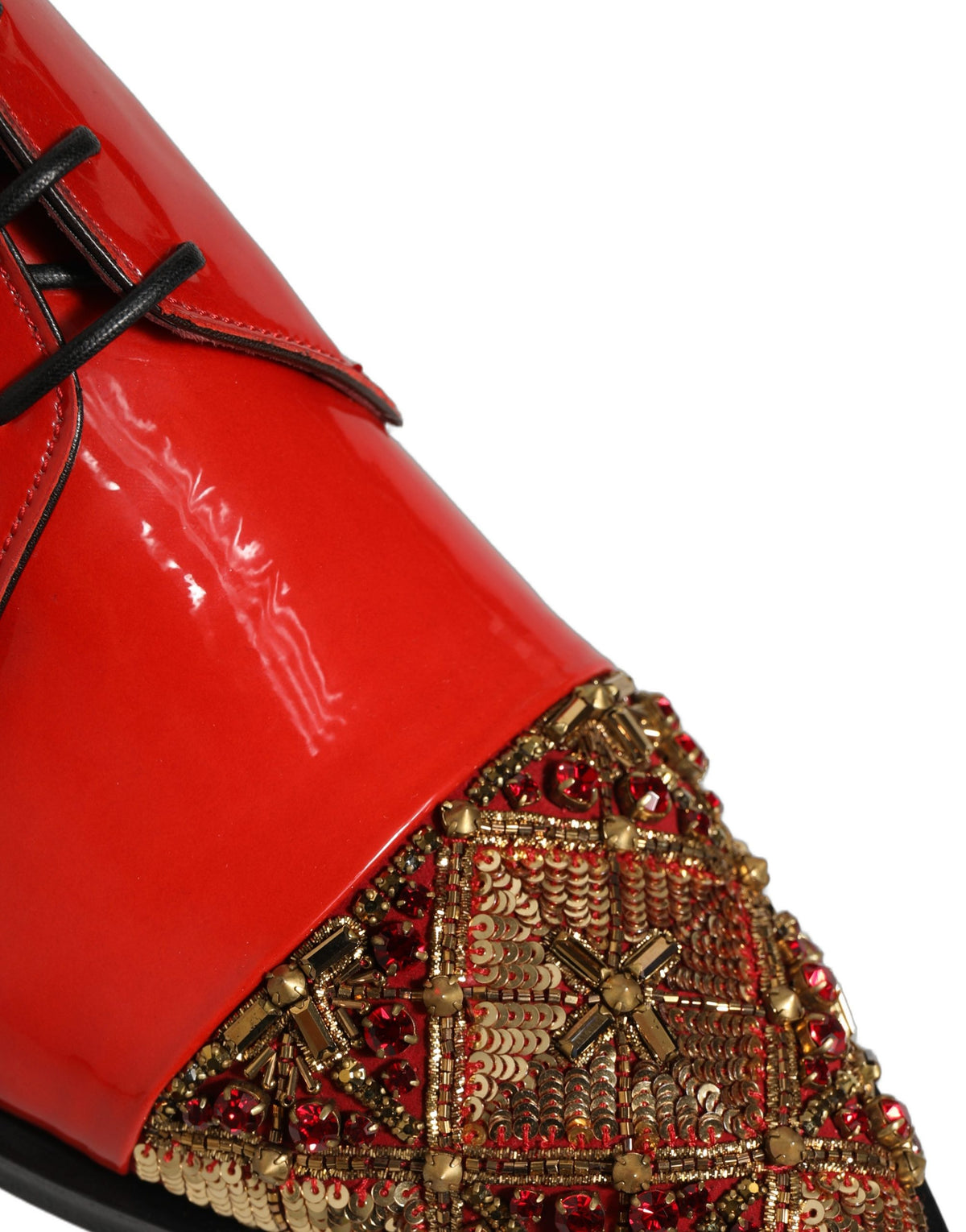 Red Embellished Men Derby Dress Formal Shoes