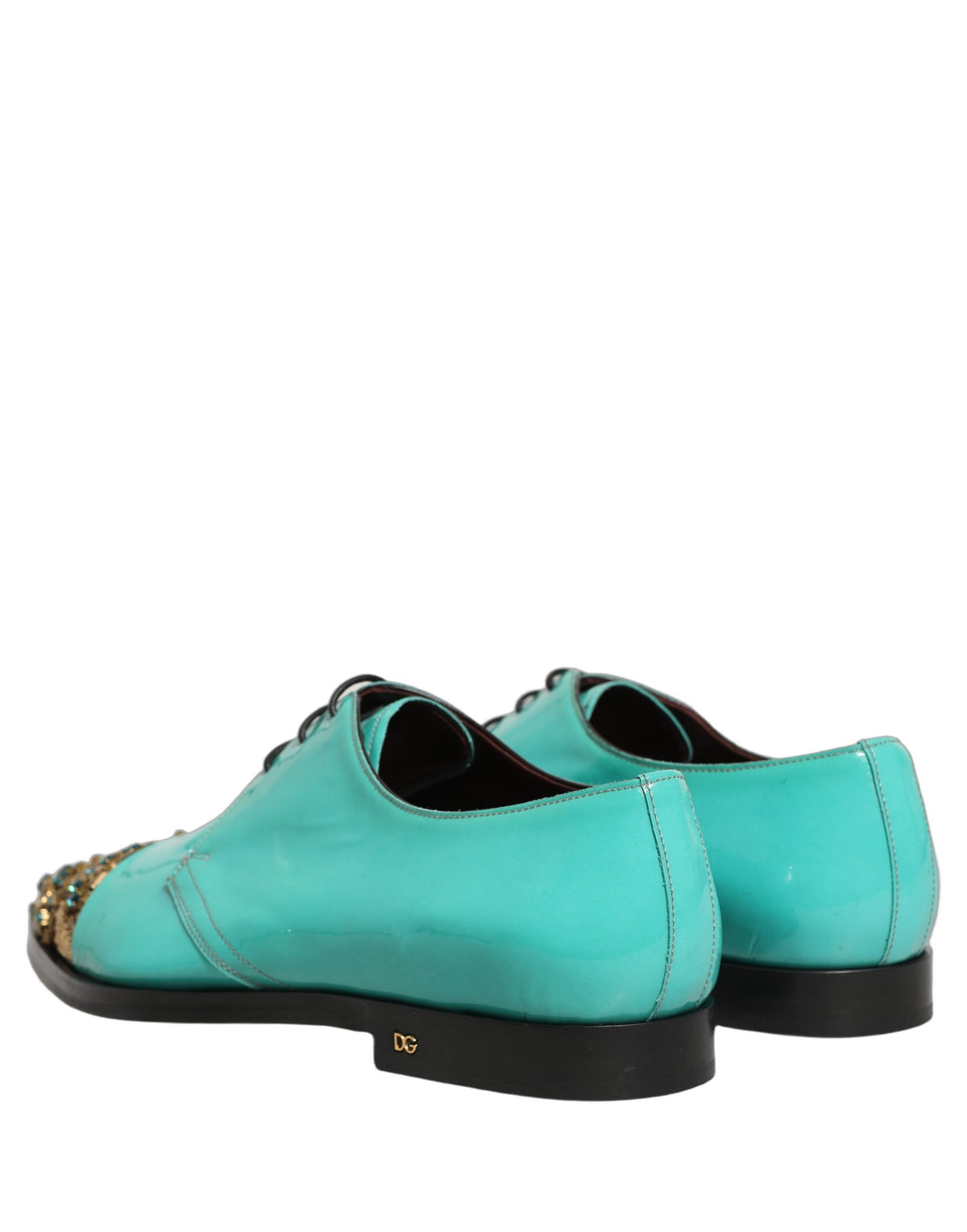 Aqua Blue Embellished Derby Dress Formal Shoes