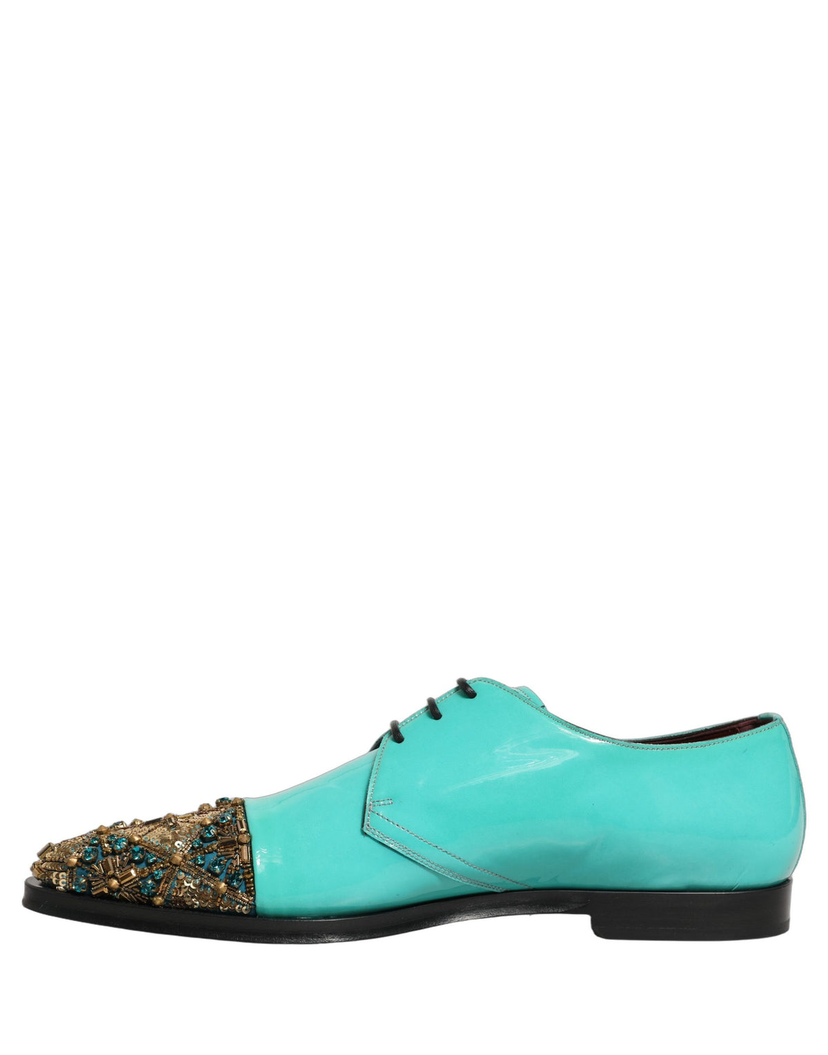 Aqua Blue Embellished Derby Dress Formal Shoes