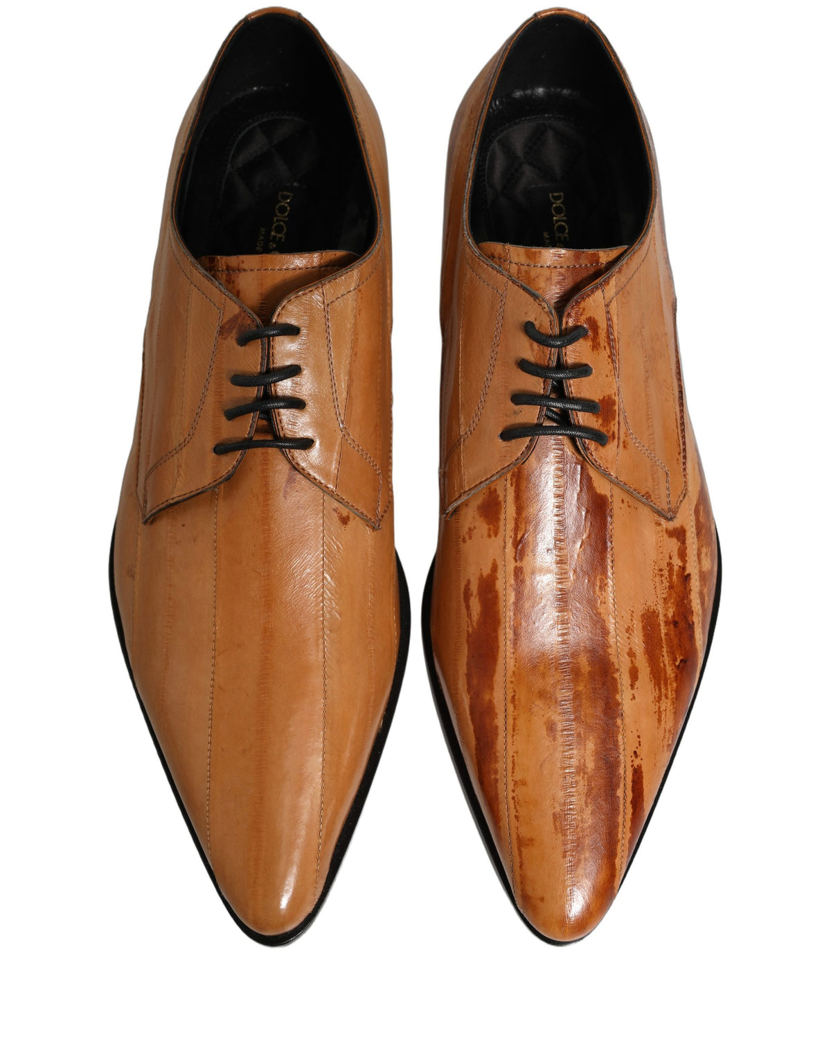 Brown Leather Lace Up Men Derby Dress Shoes