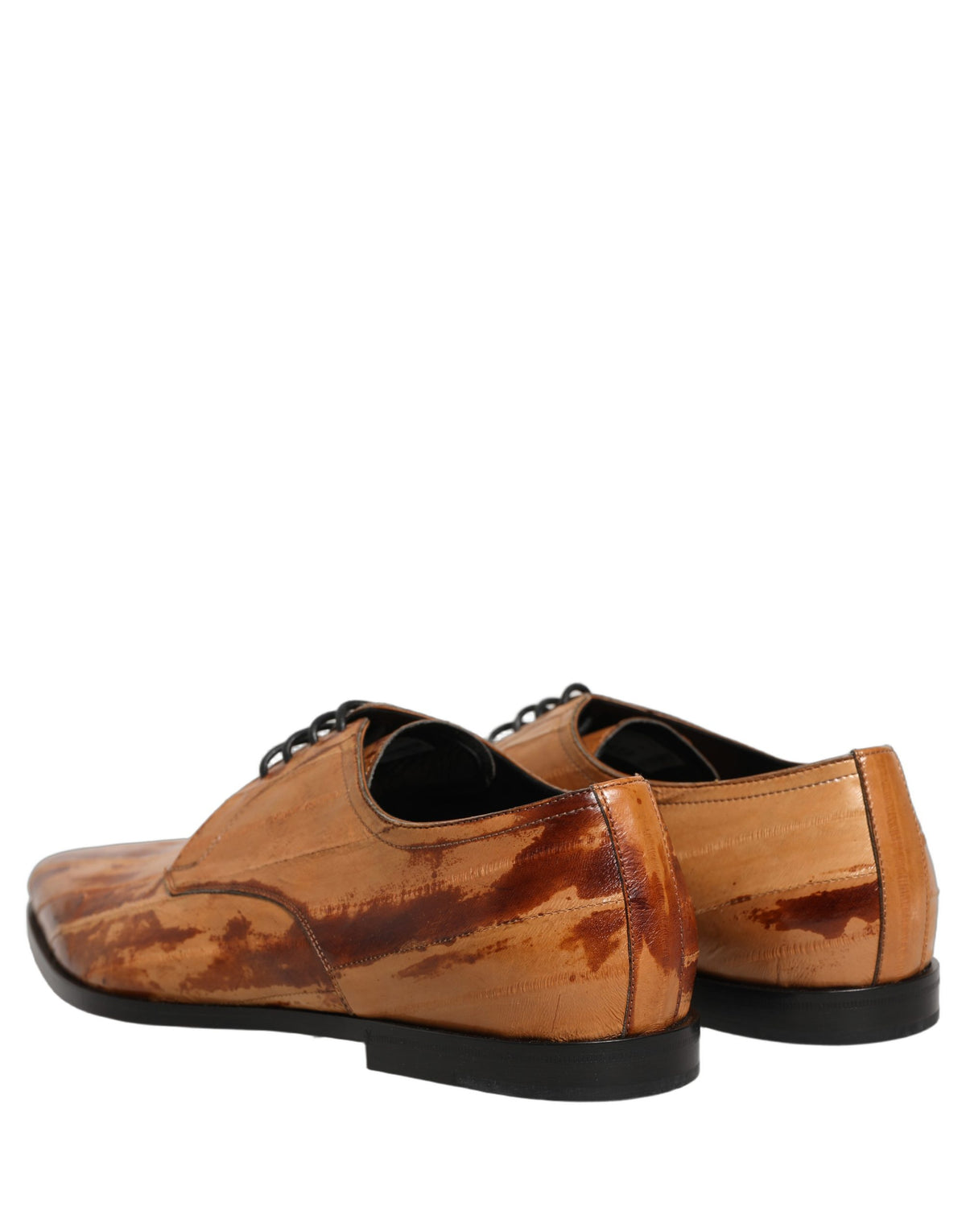 Brown Leather Lace Up Men Derby Dress Shoes