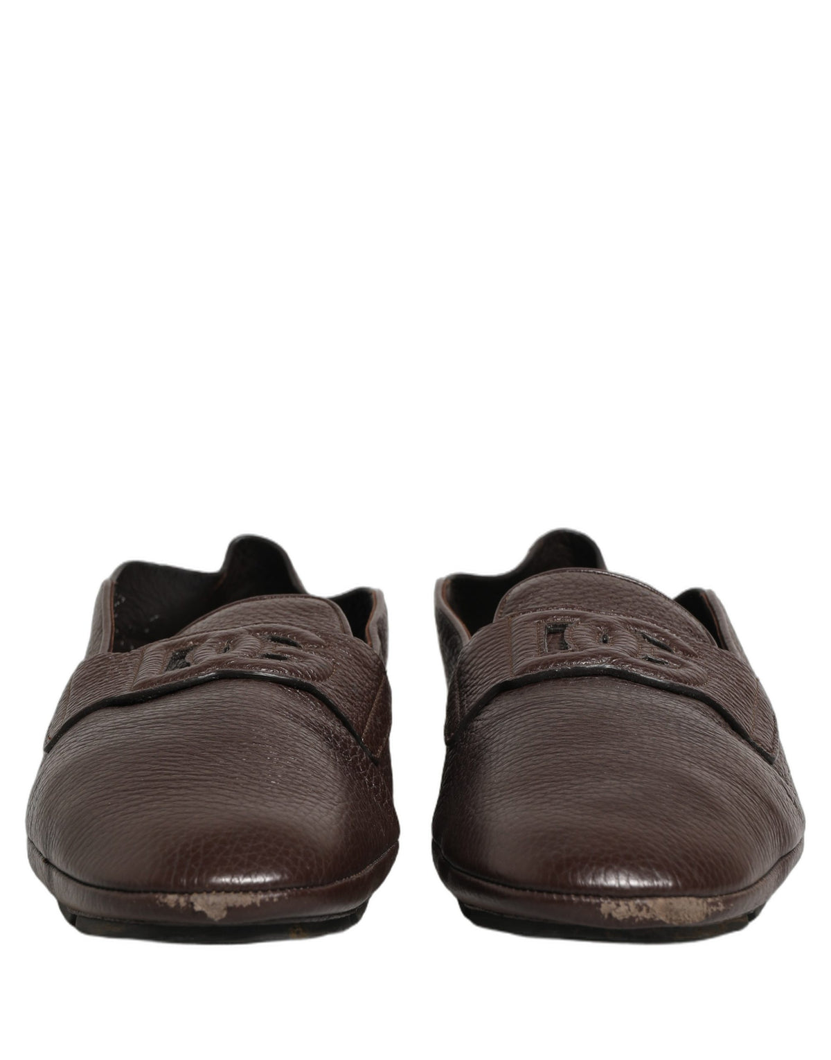 Brown Deerskin Leather Driver Loafers Shoes