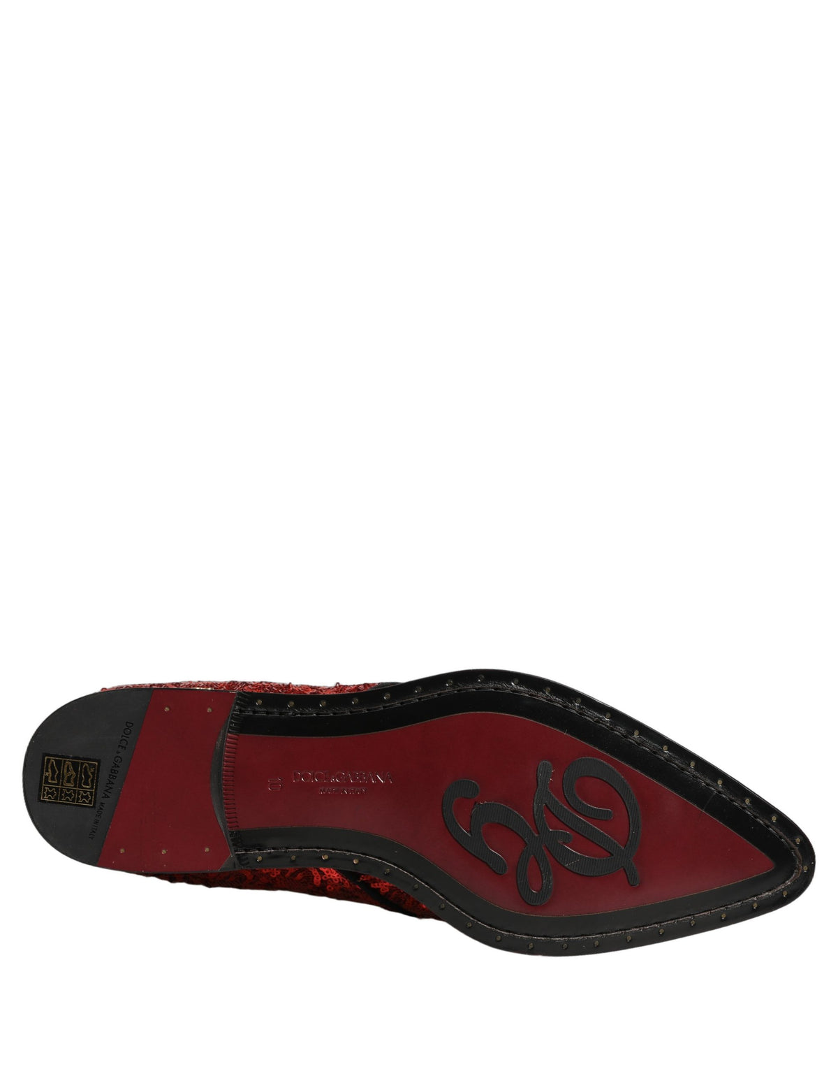 Red Sequin Embellished Men Derby Dress Shoes