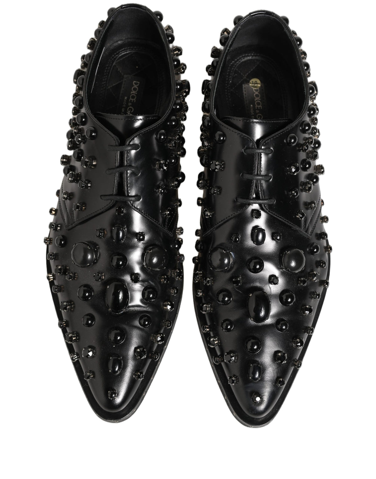 Black Leather Studded Men Formal Derby Shoes