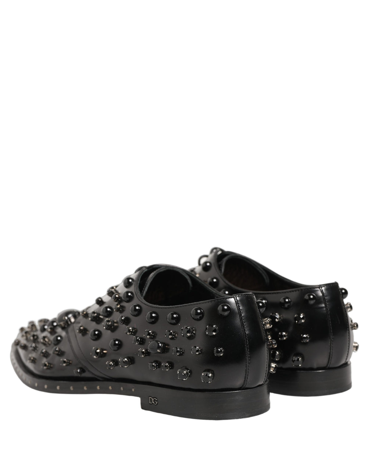 Black Leather Studded Men Formal Derby Shoes
