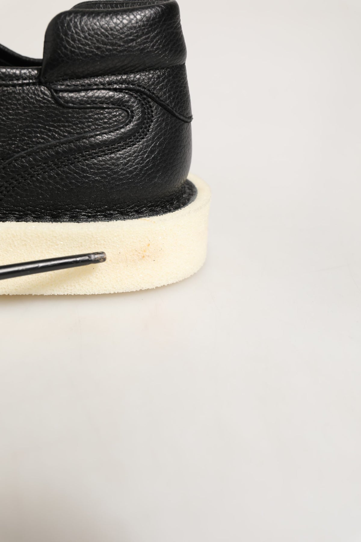 Black Leather Lace Up Low Top Sneakers Shoes