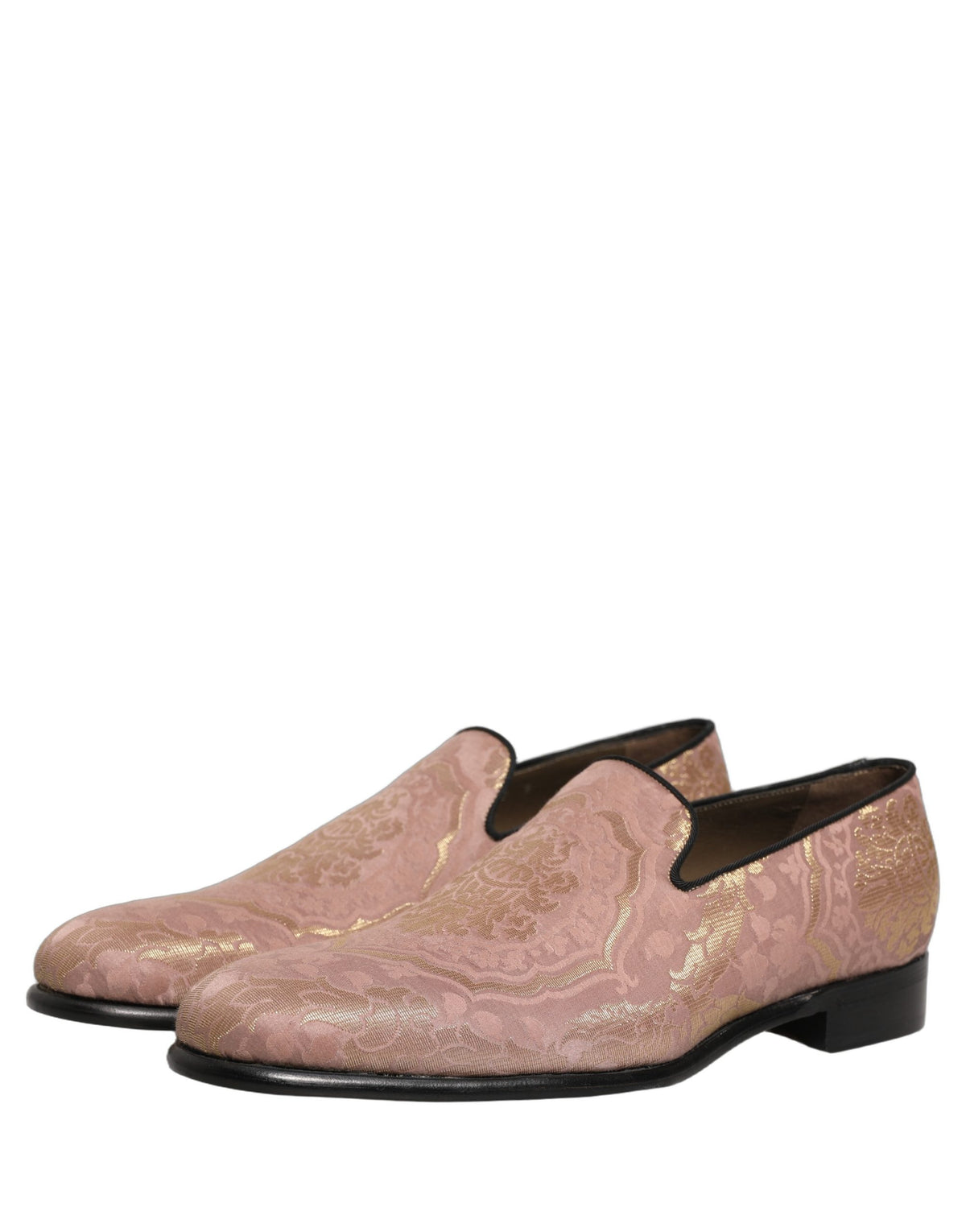 Pink Brocade Men Slip On Dress Loafers Shoes