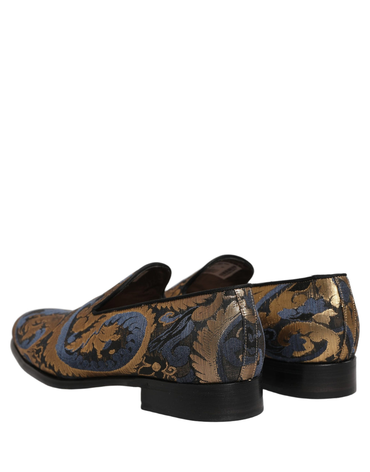 Blue Brocade Slip On Men Dress Loafers Shoes