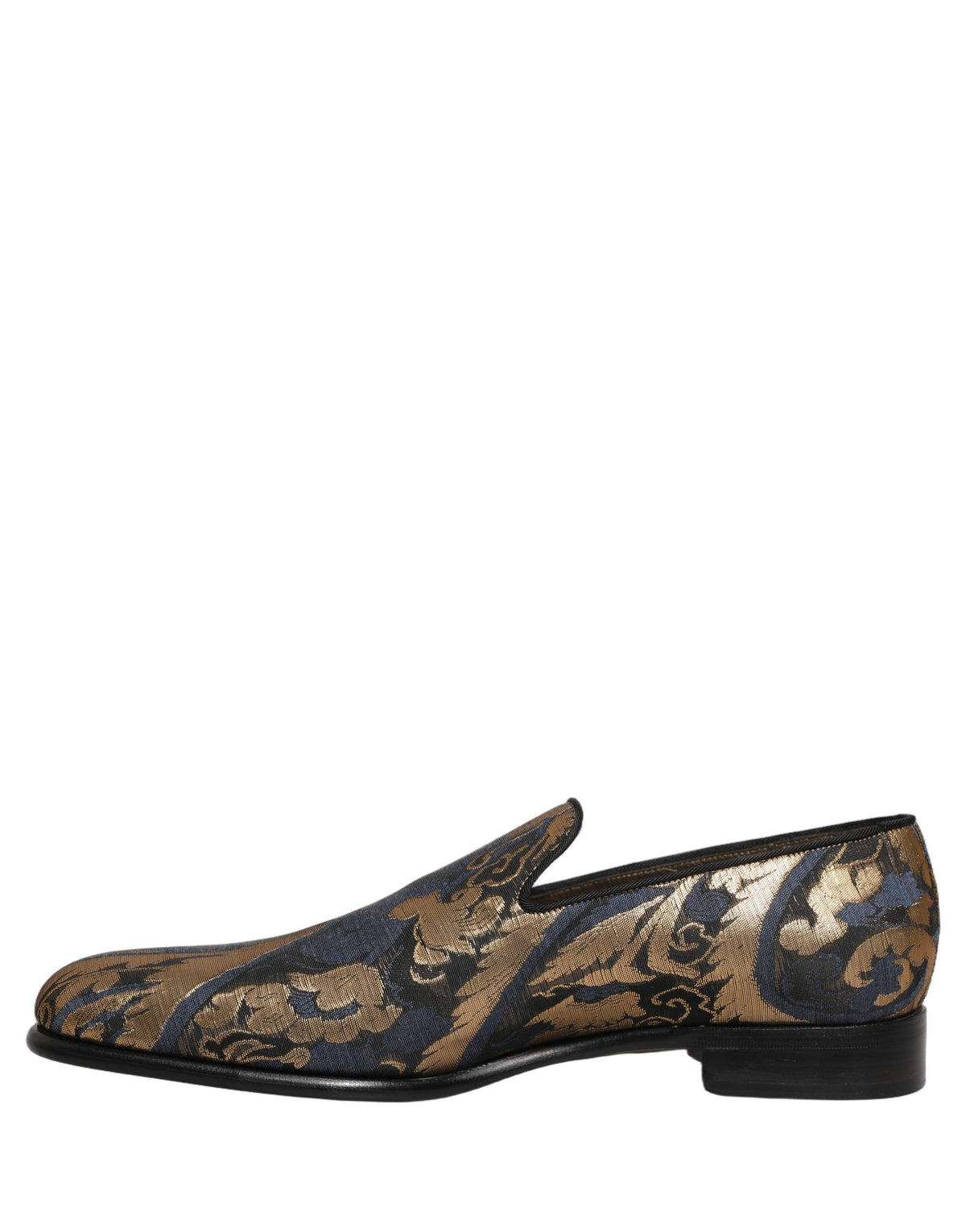 Blue Brocade Slip On Men Dress Loafers Shoes