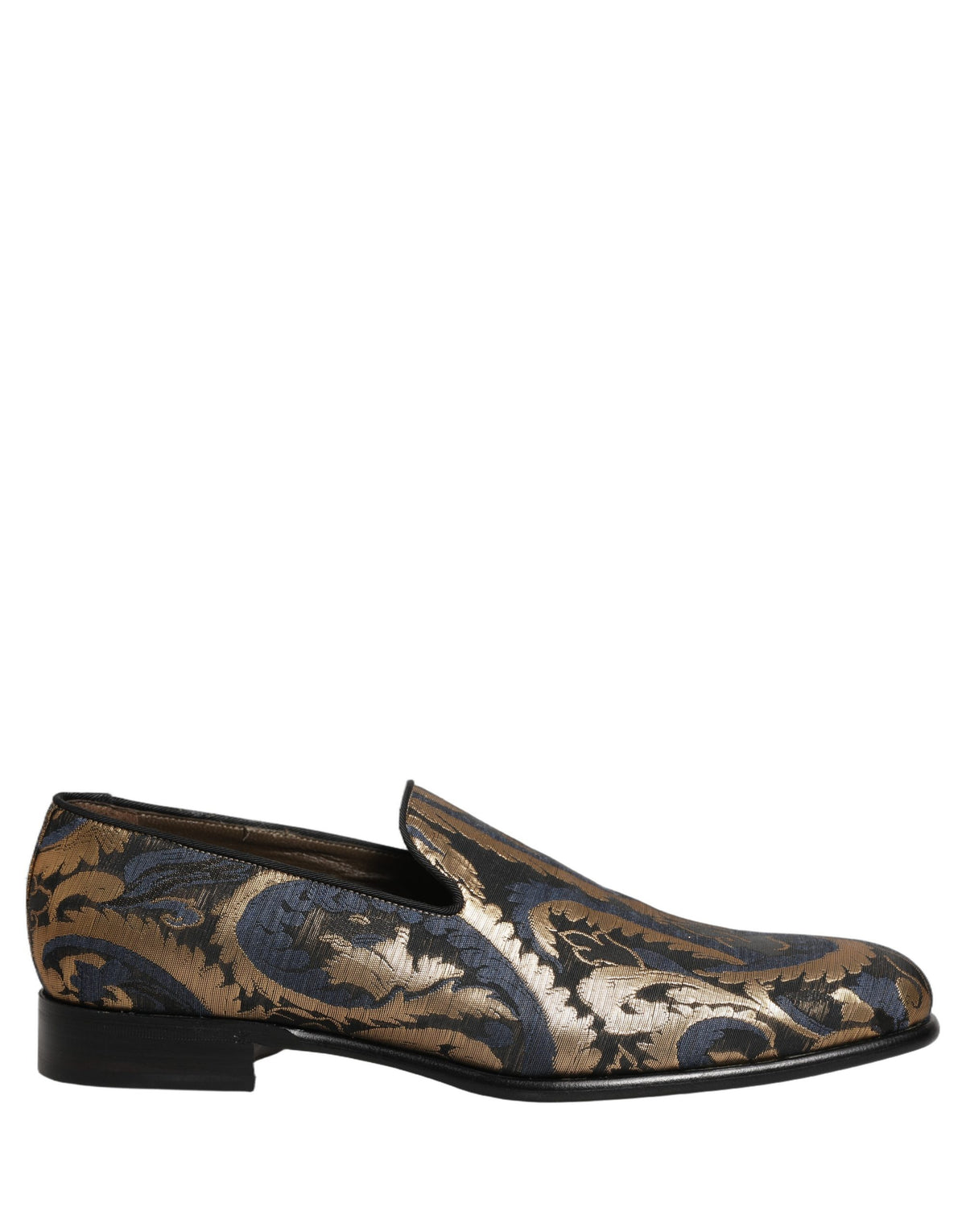 Blue Brocade Slip On Men Dress Loafers Shoes