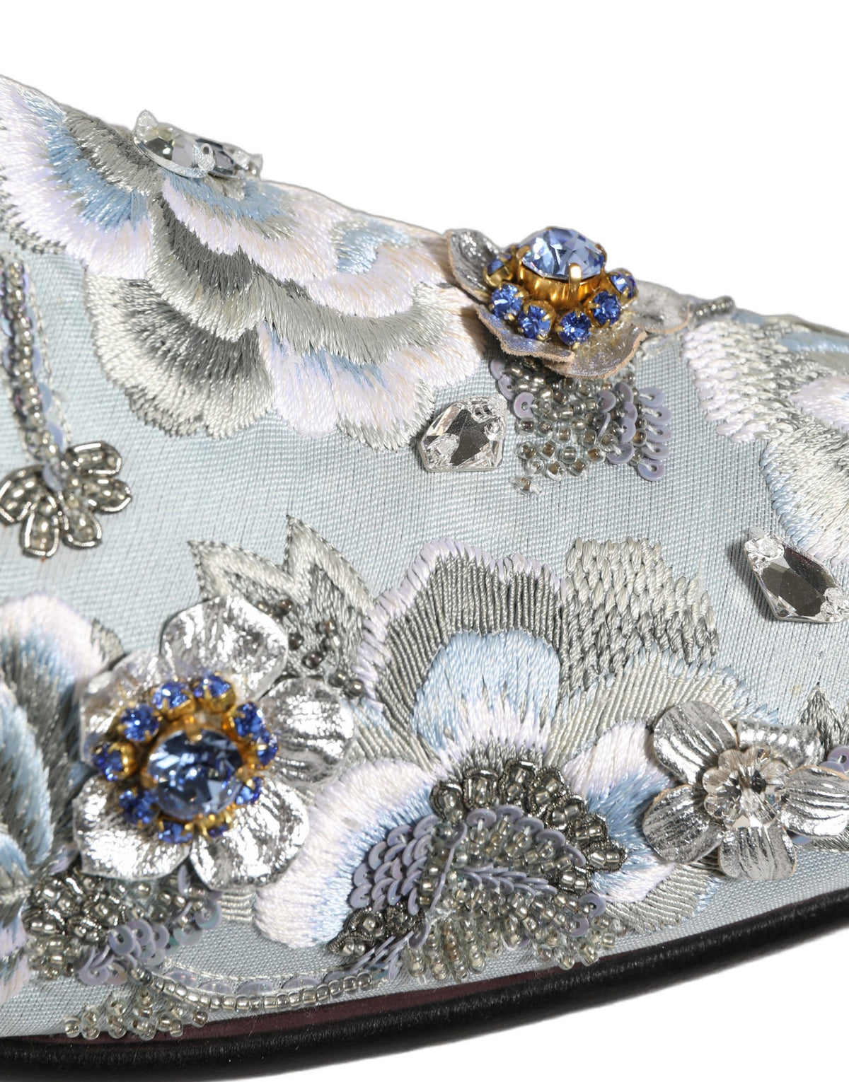 White Floral Embellished Men Loafers  Shoes
